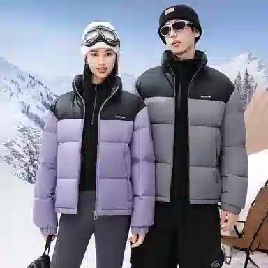 鸭鸭 中青年韩版休闲基础百搭短款立领户外运动加厚保暖暗黑面包羽绒服 男女同款