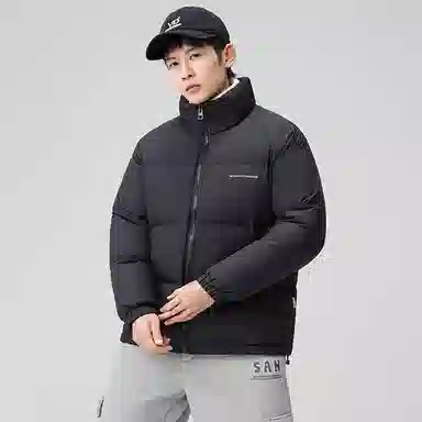 鸭鸭 户外运动韩系加厚保暖短款冬季外套纯色韩版休闲基础百搭立领面包羽绒服 男女同款