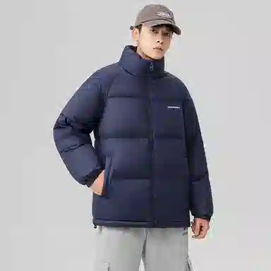 鸭鸭 户外运动韩系加厚保暖短款冬季外套纯色韩版休闲基础百搭立领面包羽绒服 男女同款