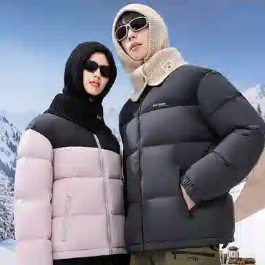 鸭鸭 中青年韩版休闲基础百搭短款立领户外运动加厚保暖暗黑面包羽绒服 男女同款