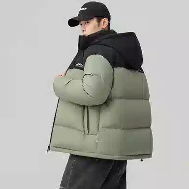 鸭鸭 极寒户外运动保暖冬季外套基础百搭短款可拆卸连帽面包羽绒服 男款