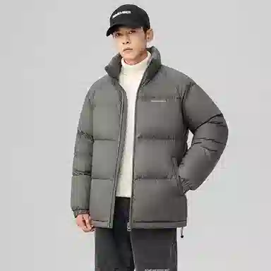 鸭鸭 户外运动韩系加厚保暖短款冬季外套纯色韩版休闲基础百搭立领面包羽绒服 男女同款