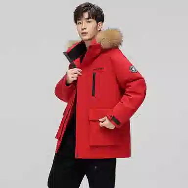 鸭鸭 蓝钻系列 中青年时尚韩版休闲百搭连帽宽松户外运动防寒保暖中长款羽绒服 男女同款