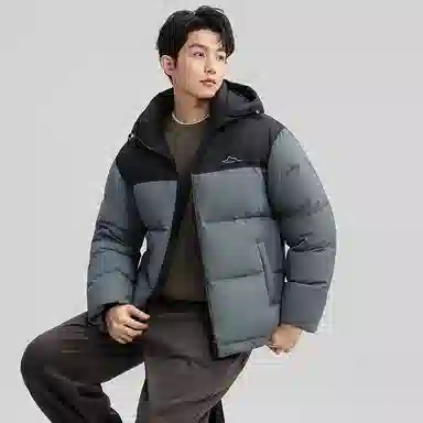 鸭鸭 户外极寒尚韩版休闲百搭拼色短款外套运动保暖可拆卸面包羽绒服 男女同款