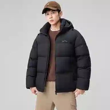 鸭鸭 极寒系列 石墨烯蓄热加厚保暖连帽冬季外套纯色韩版休闲基础百搭短款户外运动面包羽绒服 男女同款