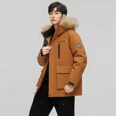 鸭鸭 蓝钻系列 中青年时尚韩版休闲百搭连帽宽松户外运动防寒保暖中长款羽绒服 男女同款