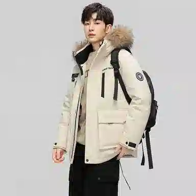 鸭鸭 蓝钻系列 中青年时尚韩版休闲百搭连帽宽松户外运动防寒保暖中长款羽绒服 男女同款