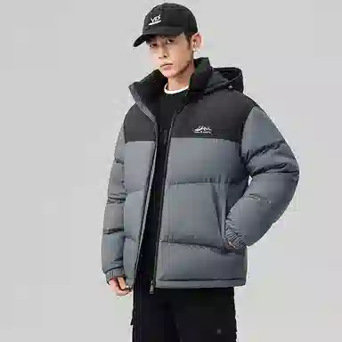 鸭鸭 极寒户外运动保暖冬季外套基础百搭短款可拆卸连帽面包羽绒服 男款