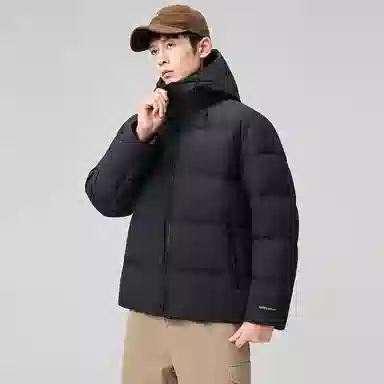 鸭鸭 极寒系列 石墨烯蓄热加厚保暖连帽冬季外套纯色韩版休闲基础百搭短款户外运动面包羽绒服 男女同款