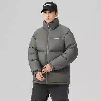 鸭鸭 户外运动韩系加厚保暖短款冬季外套纯色韩版休闲基础百搭立领面包羽绒服 男女同款