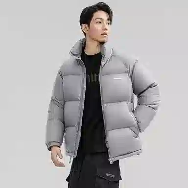 鸭鸭 户外极寒系列 纯色韩版休闲基础百搭短款立领运动面包羽绒服 男女同款