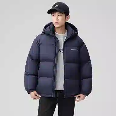 鸭鸭 极寒系列 石墨烯蓄热加厚保暖连帽冬季外套纯色韩版休闲基础百搭短款户外运动面包羽绒服 男女同款