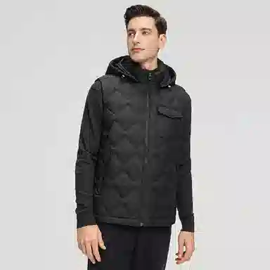 鸭鸭  韩版休闲可拆卸连帽短款秋冬季外套户外防寒保暖基础百搭外穿  羽绒马甲  男款