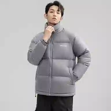 鸭鸭 户外极寒系列 纯色韩版休闲基础百搭短款立领运动面包羽绒服 男女同款