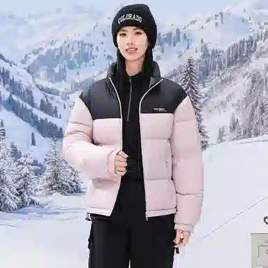 鸭鸭 中青年韩版休闲基础百搭短款立领户外运动加厚保暖暗黑面包羽绒服 男女同款