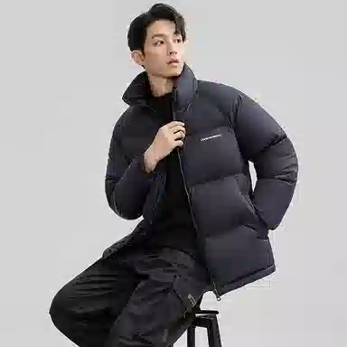 鸭鸭 户外极寒系列 纯色韩版休闲基础百搭短款立领运动面包羽绒服 男女同款