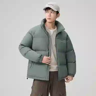 鸭鸭 户外运动韩系加厚保暖短款冬季外套纯色韩版休闲基础百搭立领面包羽绒服 男女同款