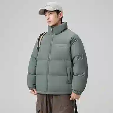 鸭鸭 户外运动韩系加厚保暖短款冬季外套纯色韩版休闲基础百搭立领面包羽绒服 男女同款