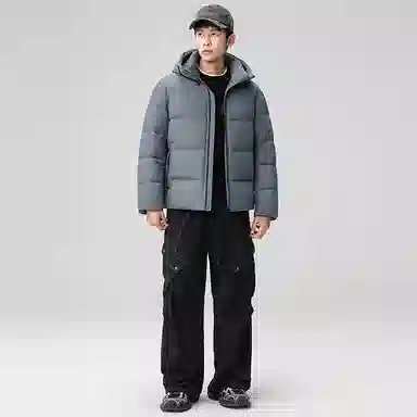 鸭鸭 极寒系列 石墨烯蓄热加厚保暖连帽冬季外套纯色韩版休闲基础百搭短款户外运动面包羽绒服 男女同款