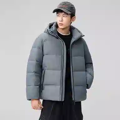 鸭鸭 极寒系列 石墨烯蓄热加厚保暖连帽冬季外套纯色韩版休闲基础百搭短款户外运动面包羽绒服 男女同款