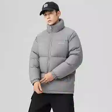 鸭鸭 户外运动韩系加厚保暖短款冬季外套纯色韩版休闲基础百搭立领面包羽绒服 男女同款