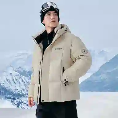 鸭鸭 时尚韩版冬季连帽保暖舒适高质量百搭潮流纯色简约羽绒服 男女同款