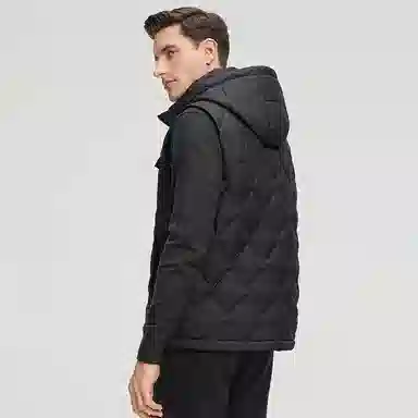 鸭鸭  韩版休闲可拆卸连帽短款秋冬季外套户外防寒保暖基础百搭外穿  羽绒马甲  男款