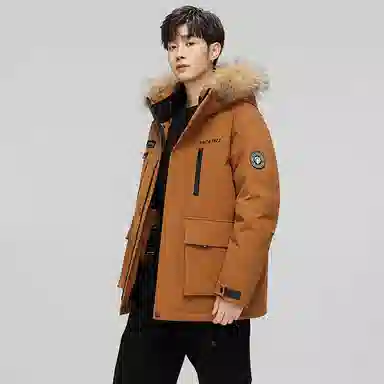 鸭鸭 蓝钻系列 中青年时尚韩版休闲百搭连帽宽松户外运动防寒保暖中长款羽绒服 男女同款