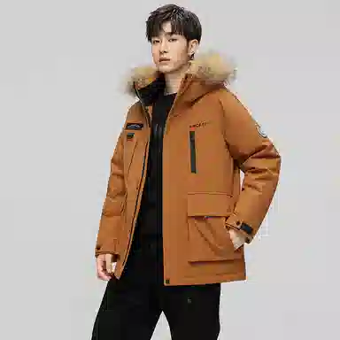 鸭鸭 蓝钻系列 中青年时尚韩版休闲百搭连帽宽松户外运动防寒保暖中长款羽绒服 男女同款