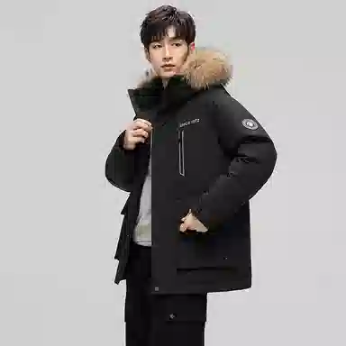 鸭鸭 蓝钻系列 中青年时尚韩版休闲百搭连帽宽松户外运动防寒保暖中长款羽绒服 男女同款