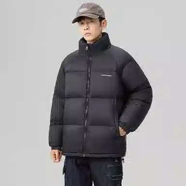 鸭鸭 户外运动韩系加厚保暖短款冬季外套纯色韩版休闲基础百搭立领面包羽绒服 男女同款