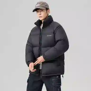 鸭鸭 户外运动韩系加厚保暖短款冬季外套纯色韩版休闲基础百搭立领面包羽绒服 男女同款