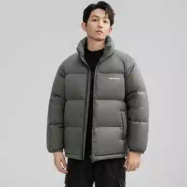 鸭鸭 户外极寒系列 纯色韩版休闲基础百搭短款立领运动面包羽绒服 男女同款