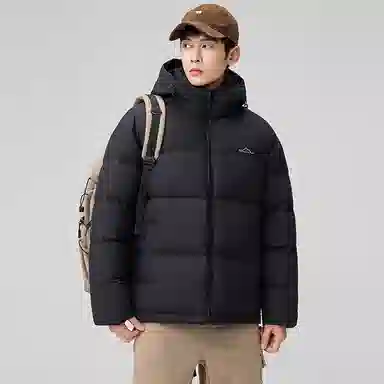 鸭鸭 极寒系列 石墨烯蓄热加厚保暖连帽冬季外套纯色韩版休闲基础百搭短款户外运动面包羽绒服 男女同款