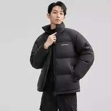 鸭鸭 户外极寒系列 纯色韩版休闲基础百搭短款立领运动面包羽绒服 男女同款