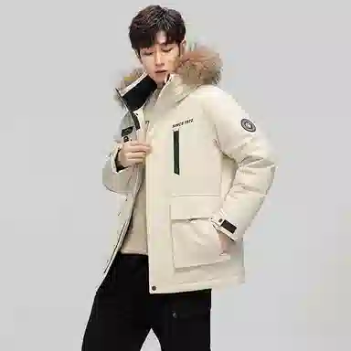 鸭鸭 蓝钻系列 中青年时尚韩版休闲百搭连帽宽松户外运动防寒保暖中长款羽绒服 男女同款