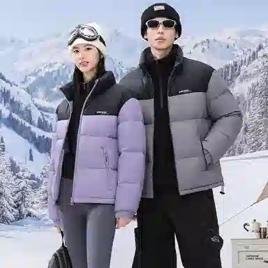 鸭鸭 中青年韩版休闲基础百搭短款立领户外运动加厚保暖暗黑面包羽绒服 男女同款