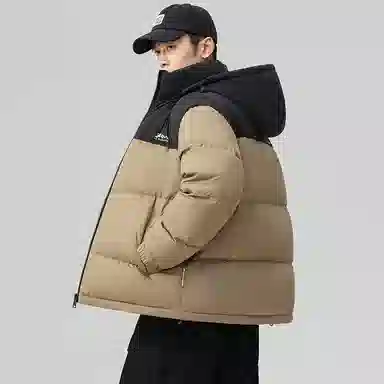 鸭鸭 极寒户外运动保暖冬季外套基础百搭短款可拆卸连帽面包羽绒服 男款