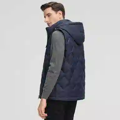 鸭鸭  韩版休闲可拆卸连帽短款秋冬季外套户外防寒保暖基础百搭外穿  羽绒马甲  男款