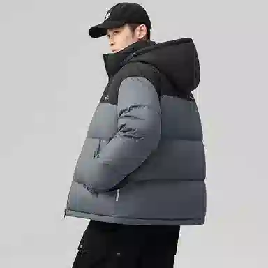 鸭鸭 极寒户外运动保暖冬季外套基础百搭短款可拆卸连帽面包羽绒服 男款