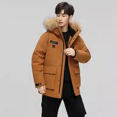 鸭鸭 蓝钻系列 中青年时尚韩版休闲百搭连帽宽松户外运动防寒保暖中长款羽绒服 男女同款