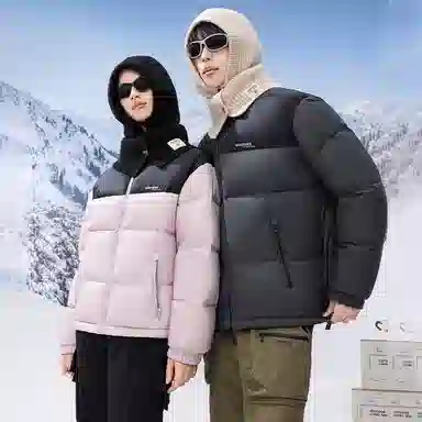 鸭鸭 中青年韩版休闲基础百搭短款立领户外运动加厚保暖暗黑面包羽绒服 男女同款