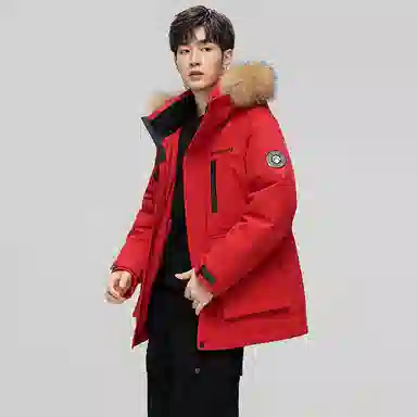 鸭鸭 蓝钻系列 中青年时尚韩版休闲百搭连帽宽松户外运动防寒保暖中长款羽绒服 男女同款