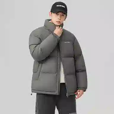 鸭鸭 户外运动韩系加厚保暖短款冬季外套纯色韩版休闲基础百搭立领面包羽绒服 男女同款