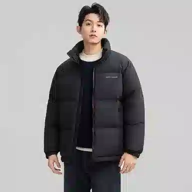鸭鸭 户外极寒系列 纯色韩版休闲基础百搭短款立领运动面包羽绒服 男女同款