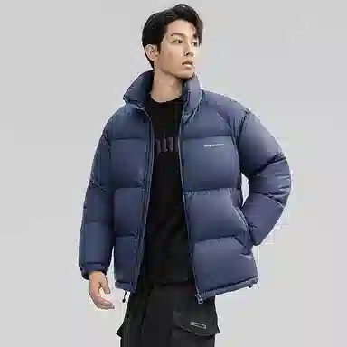 鸭鸭 户外极寒系列 纯色韩版休闲基础百搭短款立领运动面包羽绒服 男女同款