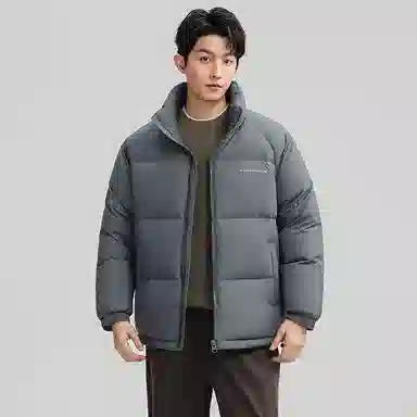 鸭鸭 户外极寒系列 纯色韩版休闲基础百搭短款立领运动面包羽绒服 男女同款
