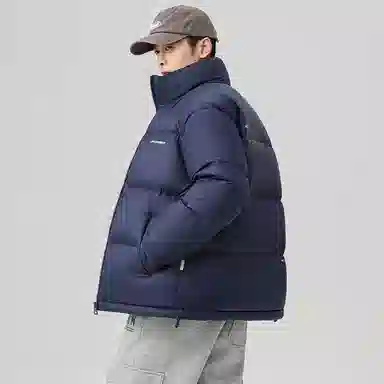 鸭鸭 户外运动韩系加厚保暖短款冬季外套纯色韩版休闲基础百搭立领面包羽绒服 男女同款