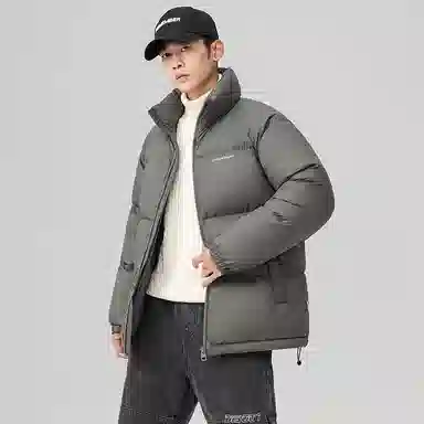 鸭鸭 户外运动韩系加厚保暖短款冬季外套纯色韩版休闲基础百搭立领面包羽绒服 男女同款