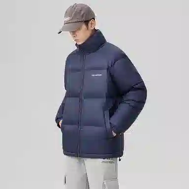 鸭鸭 户外运动韩系加厚保暖短款冬季外套纯色韩版休闲基础百搭立领面包羽绒服 男女同款